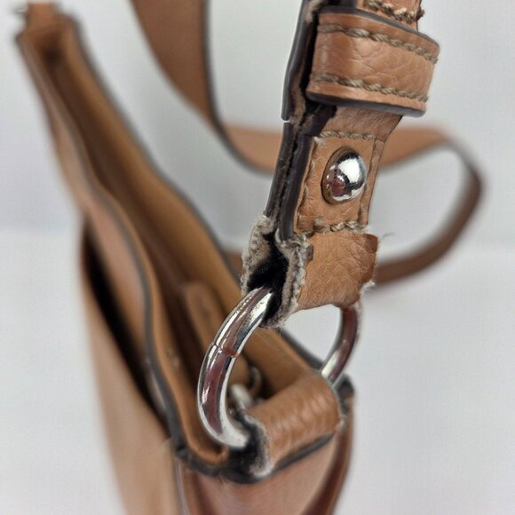 Tignanello Pebbled Leather Xbody Messenger Bag Light Tan - Picture 11 of 15